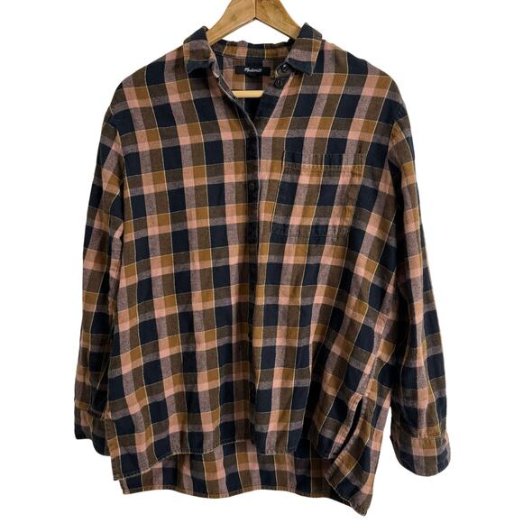 Madewell Flannel Oversized Ex-Boyfriend Shirt in Gideon Plaid size Small - Picture 4 of 7